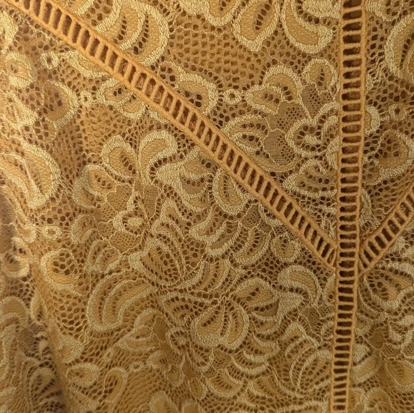 🌼 Liberty Love Mustard Lace Sleeveless Swing Dress – XL Golden Goddess Vibes - Picture 5 of 8